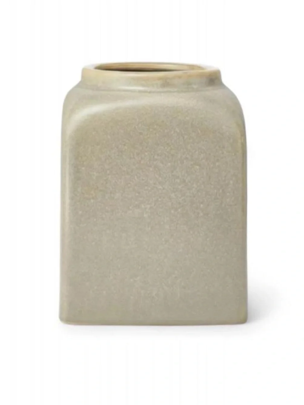 Neutral Ceramic Square Vase - Unbranded